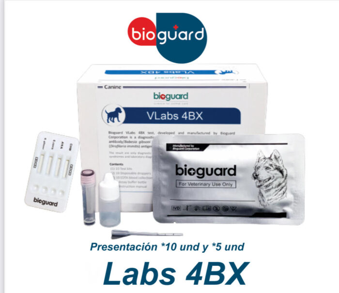 V Labs 4BX (Hemparasitos) Test Kit x 10 Unidades - Bioguard