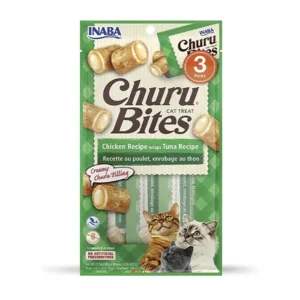 CHURU BITES CAT Chicken Wraps Tuna de 3 Tubos x 10 gr (Verde)