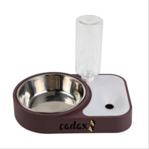 Comedero +Dispendador de Agua Cafe