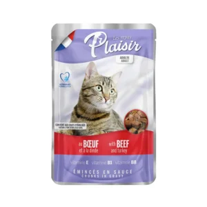 Plaisir Chunks  In Gravy With Salmon And Cod For Adult Cats x 100 gr ( 2 Unidades )
