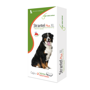 STRANTEL Plus XL 2275 mg Caja x 2 tb Sabor Carne de Cerdo