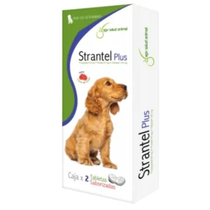 STRANTEL Plus 650mg Perros Caja x 2 tb Sabor Carne de Cerdo